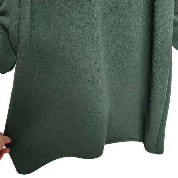 Eloquii Green Balloon Sleeves V Neck Dress Size 24 - Picture 8 of 11